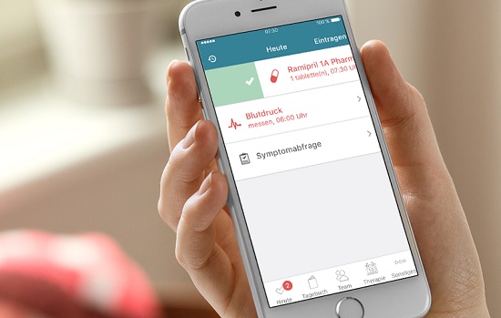 Eine App, mit der Angina Pectoris Patienten ihren Gesundheitszustand protokollieren können
