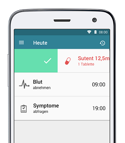 Eine App mit Erinnerungsfunktion für Medikamente zur Behandlung von Nierenkrebs