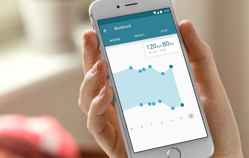 Kostenlose Blutdruck Tagebuch App zur Dokumentation von Blutdruckdaten