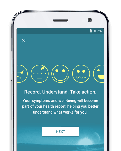 screenshot of MyTherapy well-being tracker