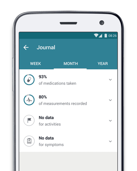 MyTherapy Journal Screenshot: Accessible medication management