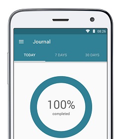 An example of a psoriasis treatment plan as a to-do-list in an app