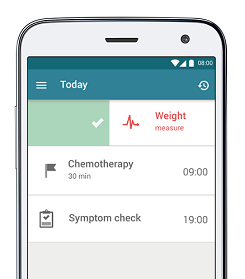 An example of a leukemia treatment plan in an app