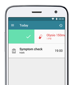 An example of a hepatitis C treatment plan as a to-do-list in an app
