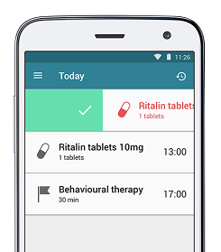 An example of an ADHD treatment plan in a health app