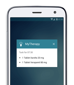 AFib app: pills, blood pressure measurements, and activity tracking all in the palm of your hand.