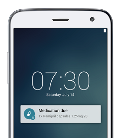 Example of a CHF treatment plan in a smartphone app