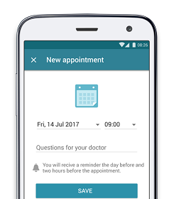 An example of an IPF treatment plan in an app