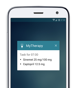 An example of a Parkinson’s treatment plan in an app