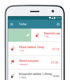 An example of a treatment plan to prevent heart attacks in an app.