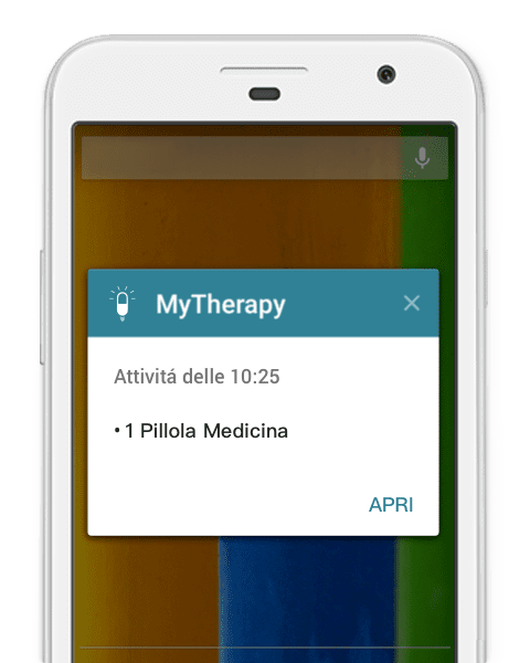 Screenshot promemoria di MyTherapy app